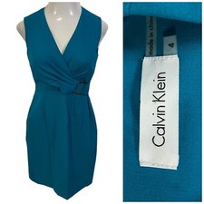 Calvin Klein Dress Womens  4 Green Sleeveless Work Office Corpcore Professional