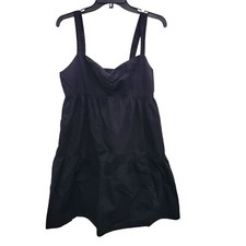 Calvin Klein Women's Black Spiral Textured Sleeveless Babydoll Dress Size 4