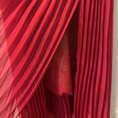 Self-Portrait Pleated Chiffon Midi, Fuchsia - US 6 | eBay