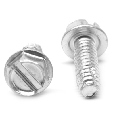 #8-32 x 1/2'' (FT) Coarse Thread TCS Slot Hex Washer Hd Type F Zinc