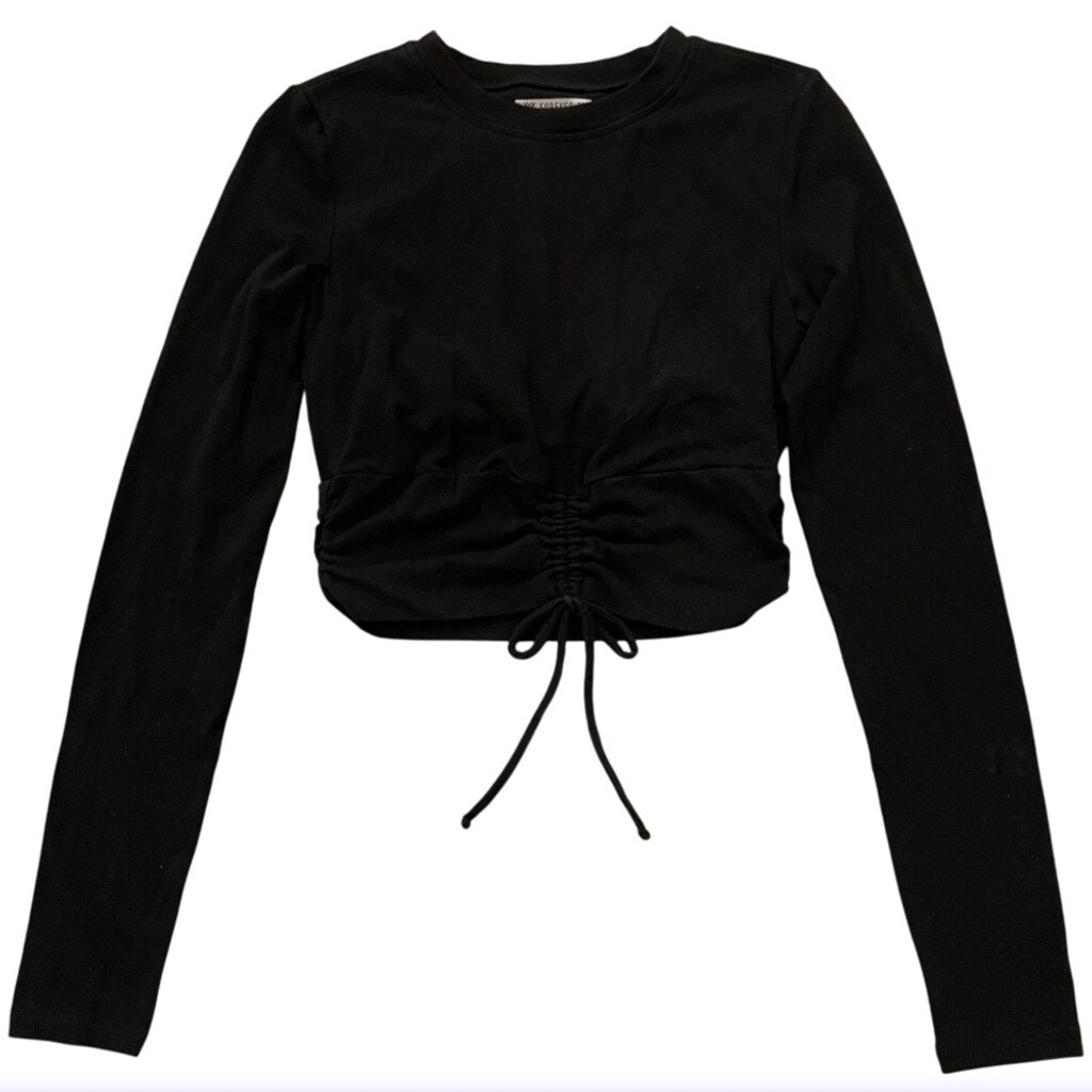 Forever 21 Black Crop Top With Built in Bra Size Small