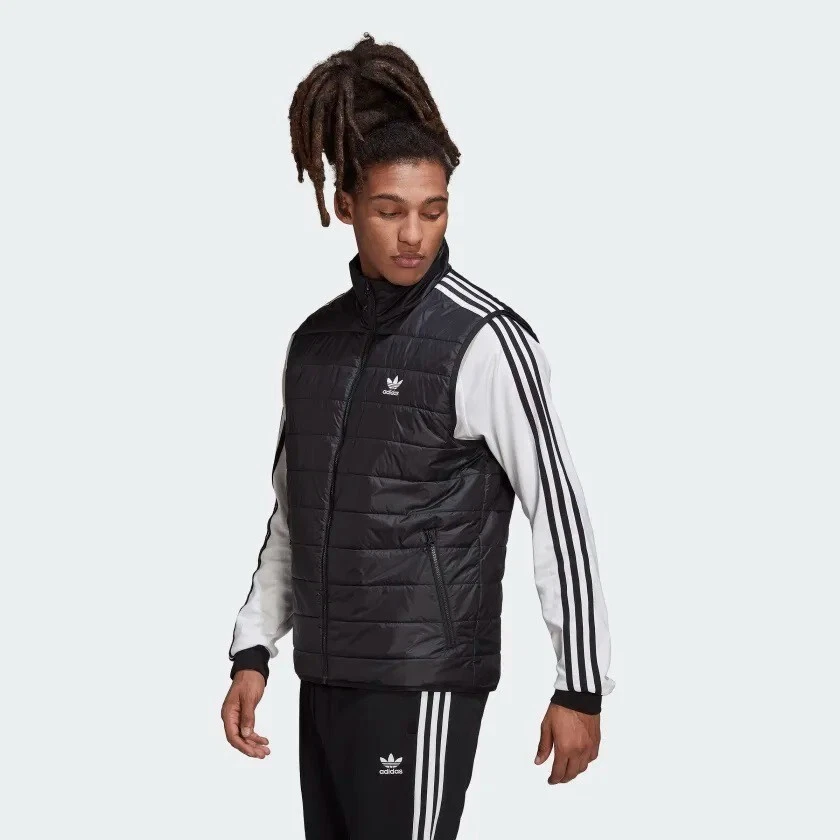 Adidas Originals Puffer Gilet Black Padded Vest Packs into Pocket New HL9217