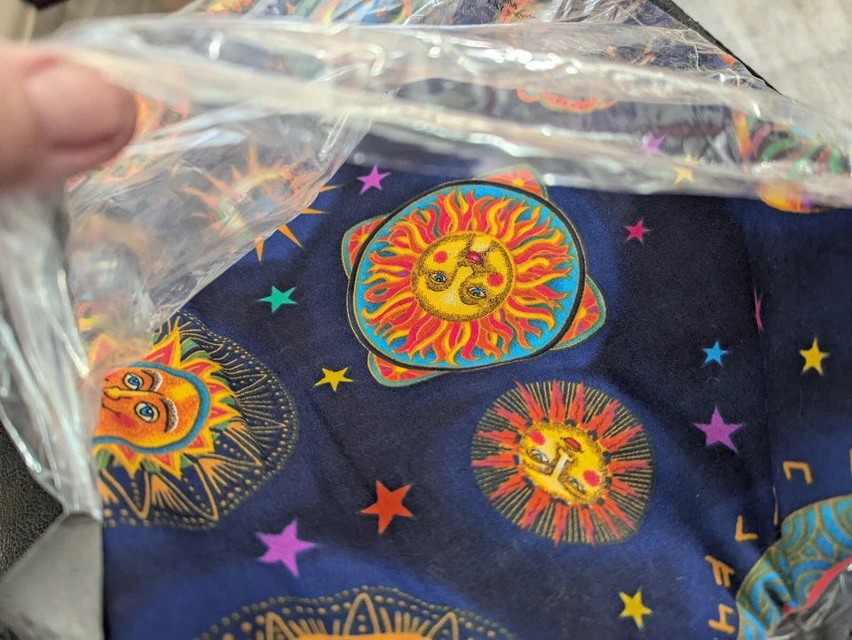 Just Love blue celestial sun moon stars scrub top NIP 1X - Image 3 of 4