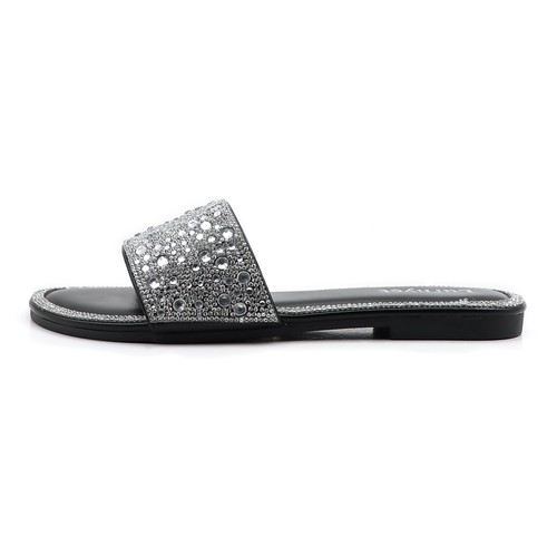 Sandalias planas Lurnyet para mujer con adornos de cristal con estrás y tachuelas - Imagen 14 de 63