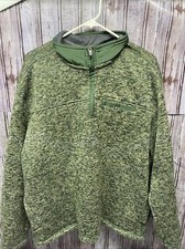 Men  s Eddie Bauer Heathered Green 1/4 Zip Pullover Sweater - Size 2xl