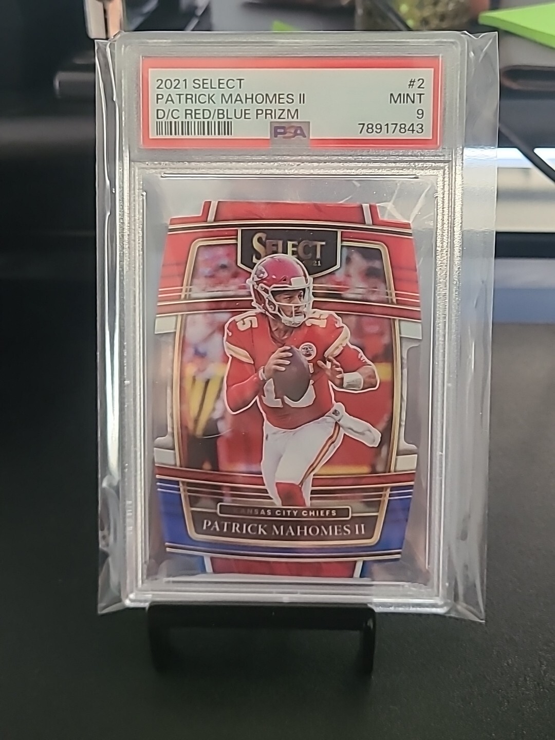 2021 Select Concourse Red/Blue Die Cut Patrick Mahomes II PSA 9