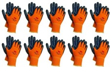 3M Nitrile Rubber Coated Nylon Work Gloves, Thin, Washable Bulk 10 Pack Orange