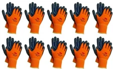 3M Nitrile Rubber Coated Nylon Work Gloves, Thin, Washable Bulk 10 Pack Orange