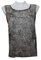 Damen Bluse ÄRmellos Leoparden Design Phantom Transparent Only Gr. 36 Neu