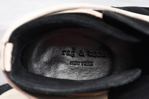 Rag & Bone Harrow Black Ivory Leather Ankle Boots W/ Adjustable Strap Sz 39 9 - Picture 8 of 10
