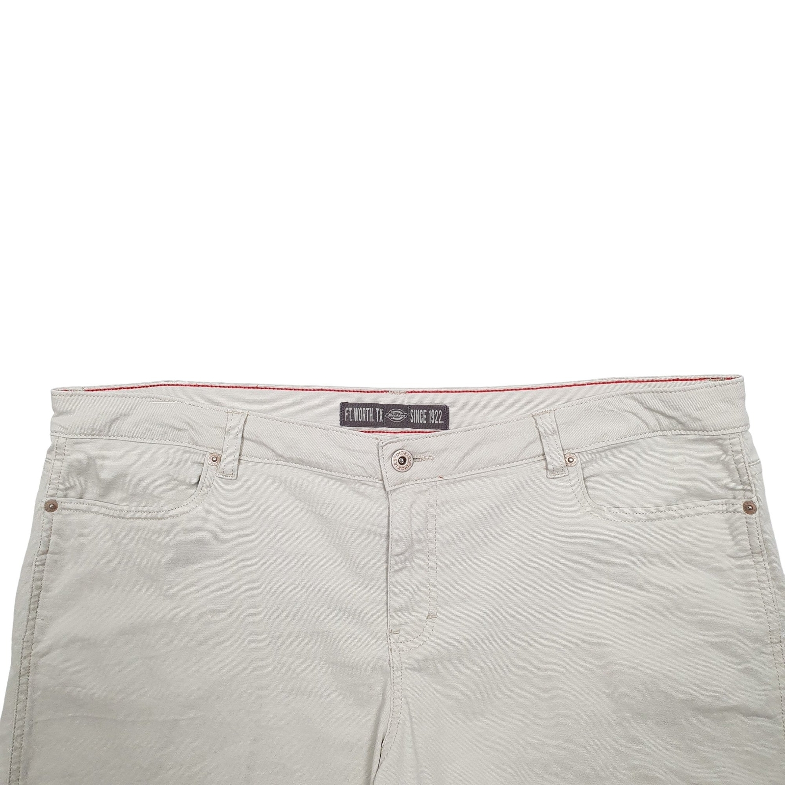 DICKIES Cream Chino Cotton Shorts Womens image 3