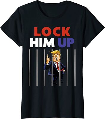 Jail Trump Lock Him Up Anti Trump Funny Tee Ladies' Crewneck T-Shirt