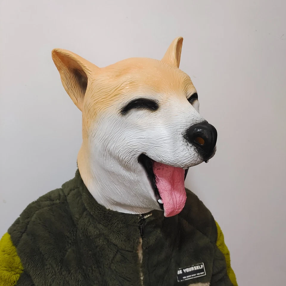 Funny Meme Akita dog doge Mask Cute Animal Cosplay Costume Props For Adult Kids - Image 3 of 4