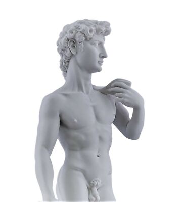David Michelangelo King Hero Nude Man Greek Cast Marble Statue