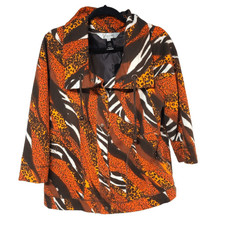 Vincente Milan Statement Piece Jacket Zebra Cheetah Unique Artistic Outerwear Xl