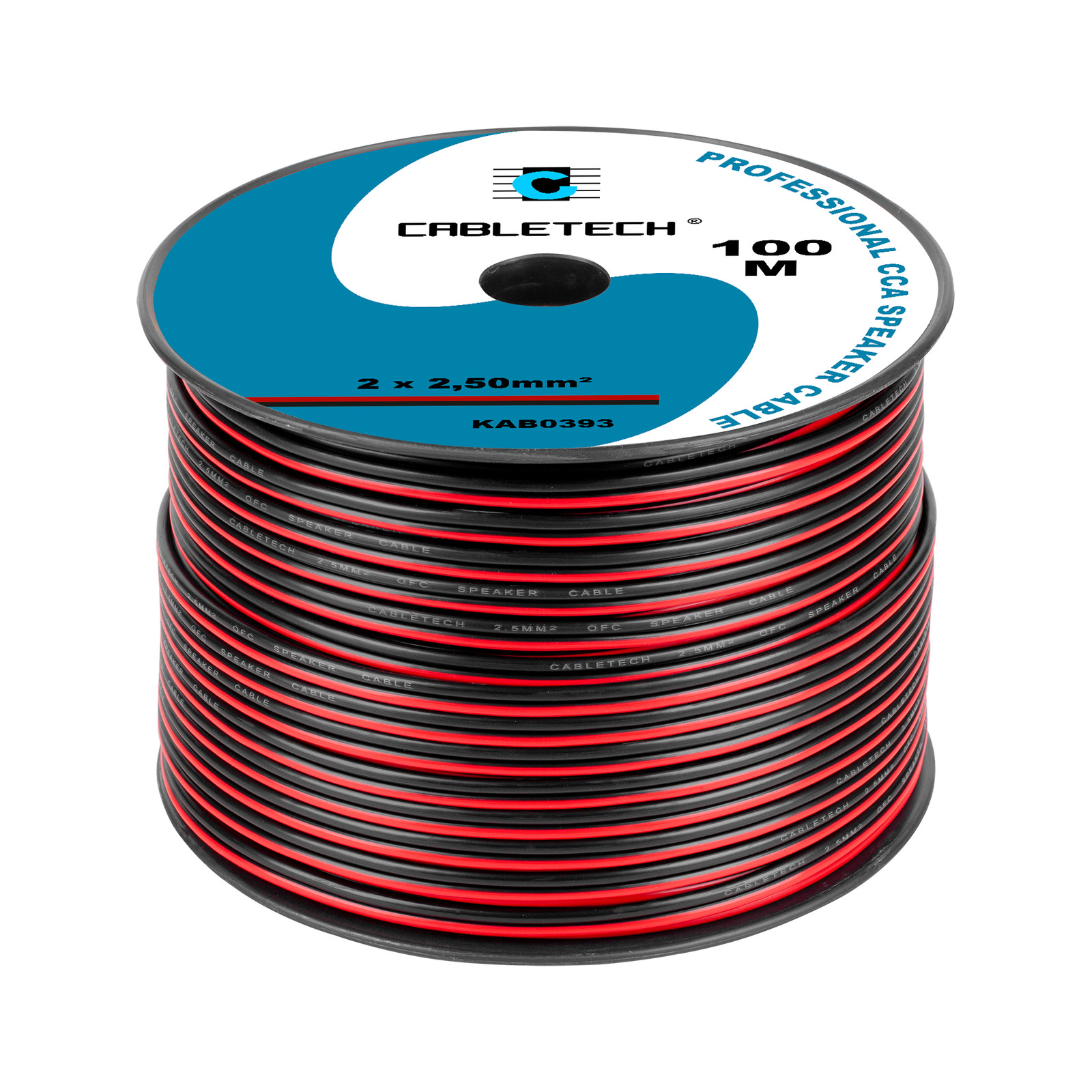 5901436734963 Кабель длинномерный CCA 25 мм czarno-czerwony Cabletech 14790₽
