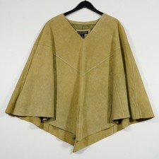 Dialogue Green Suede cape Poncho Women  s XL  Unique Statement Outerwear