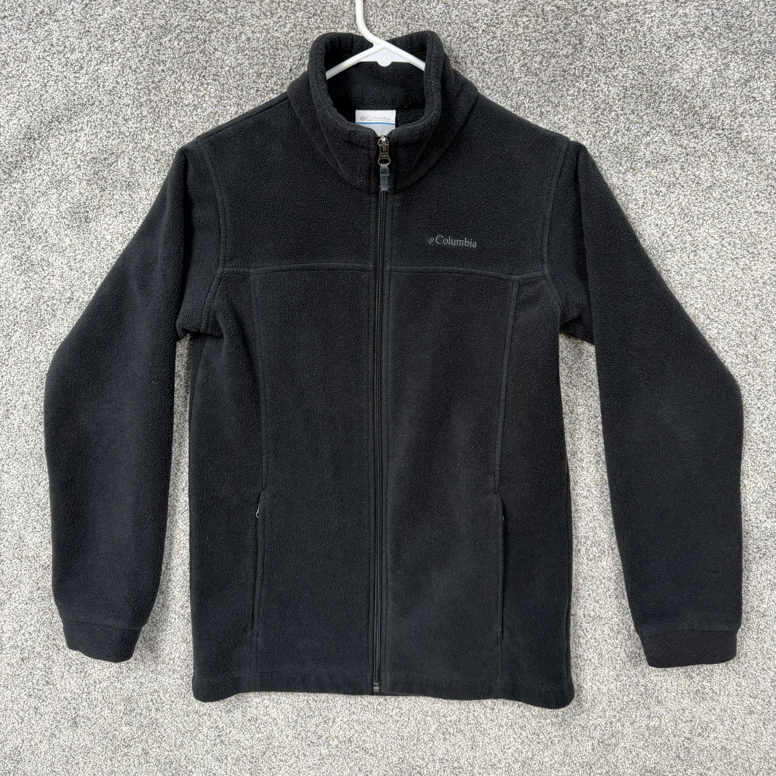 Columbia Jacket Mens Large Black Full Zip Warm Fleece Outdoor Pockets WB6760