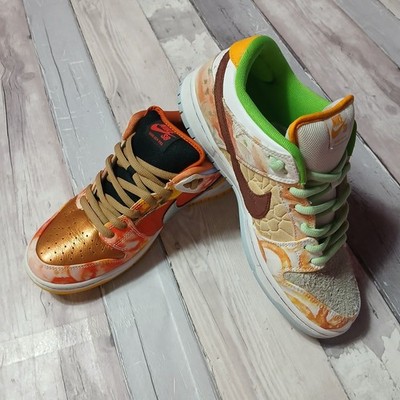 Nike SB Dunk Low Street Hawker 2021 Metallic Copper/Light Silver Größe UK 9 