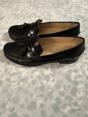 Vintage Cole Haan Womens 7 Kiltie Tassel Loafers Flat Black  display picture 1