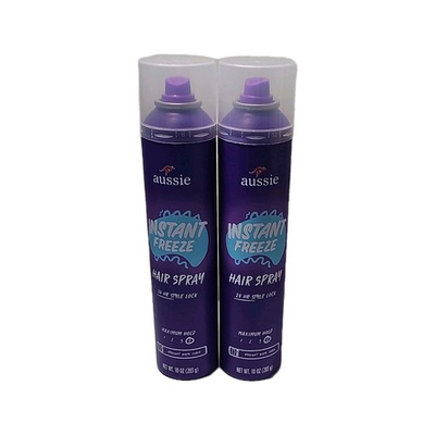 #ad Aussie Instant Freeze Maximum Hold Hair Spray 10 oz Spray Purple Twin Pack $20.00
