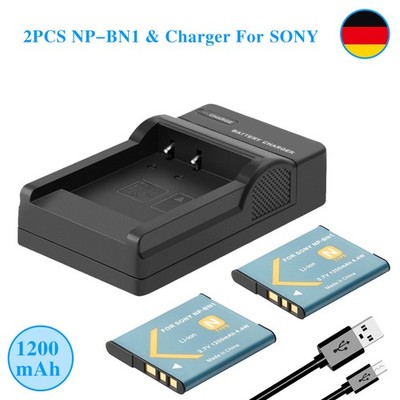 2× NP-BN1 Akku + Ladegerät Für Sony Cyber-Shot DSC-T99C WX5C WX7 WX9 TX30 TX20
