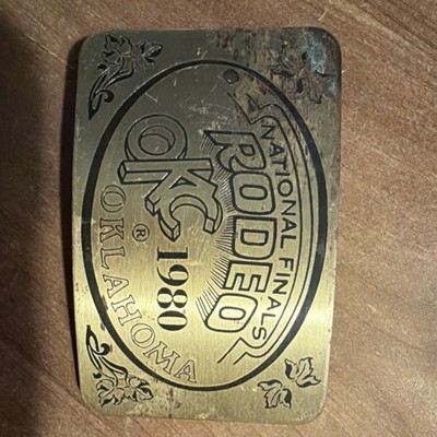 Metal Arts JMC National Finals Rodeo OKC Oklahoma 1980 Belt Buckle