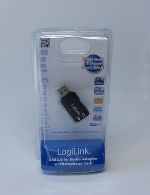LogiLink UA0053 USB|Soundkarte mit Virtual 3D Soundeffekt 5.1 Surround|Laptop PC