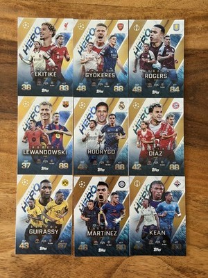 Match Attax Extra 25/26 Alle Hat-trick Hero Full Set 9 Karten 2025/2026
