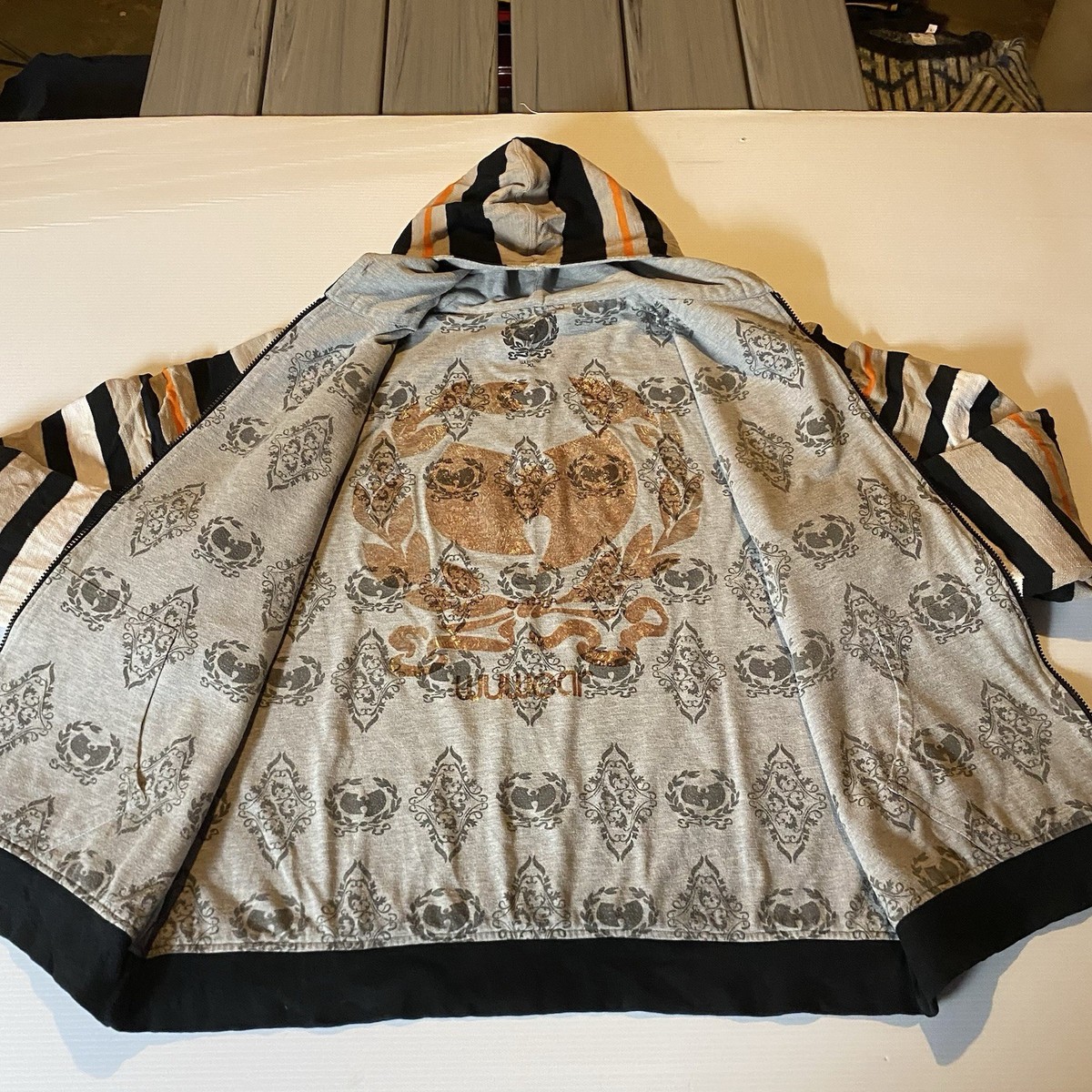 Vintage Y2K Wu Wear Reversible Wu-Tang Clan Hoodie Embroidered XL