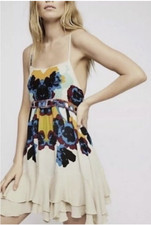 Free People Sweet Lucy Slip Dress Boho Natural Combo Size Small