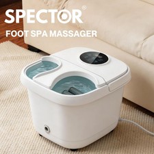 Spector Foot Spa Massager Bath Electric Heater Temperature Control Bubbles White