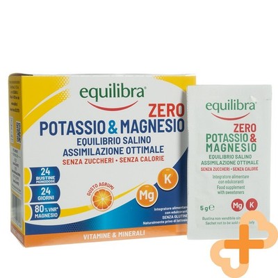 EQUILIBRA Potassium & Magnesium Nahrungsergänzung Zero Herzgesundheit 24 Sachets
