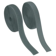 Sew on Hook and Loop Tape, 3/4 Inch Nylon Fastener Strips 5 Yards (Dark Grey)
