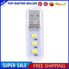 1Pc Mini USB Night Light White Light Camping Lamp for Camping Hiking (3 LEDs)