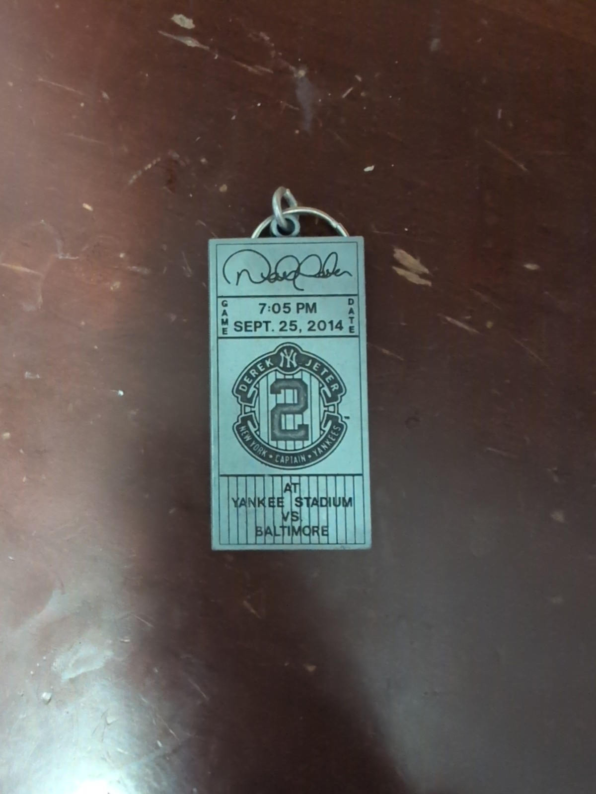 New York Yankees 2014 Derek Jeter Final Season Game Stub Keychain Collectible