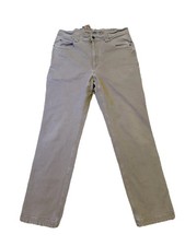 Duluth Trading Pants Mens 36x34 Tan Flex Fire Hose Stretch Workwear Relaxed