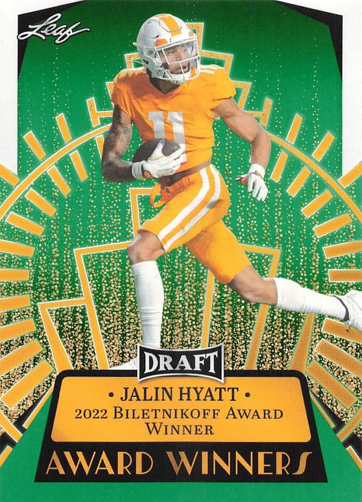 2023 Leaf Draft Jalin Hyatt #15 Green 