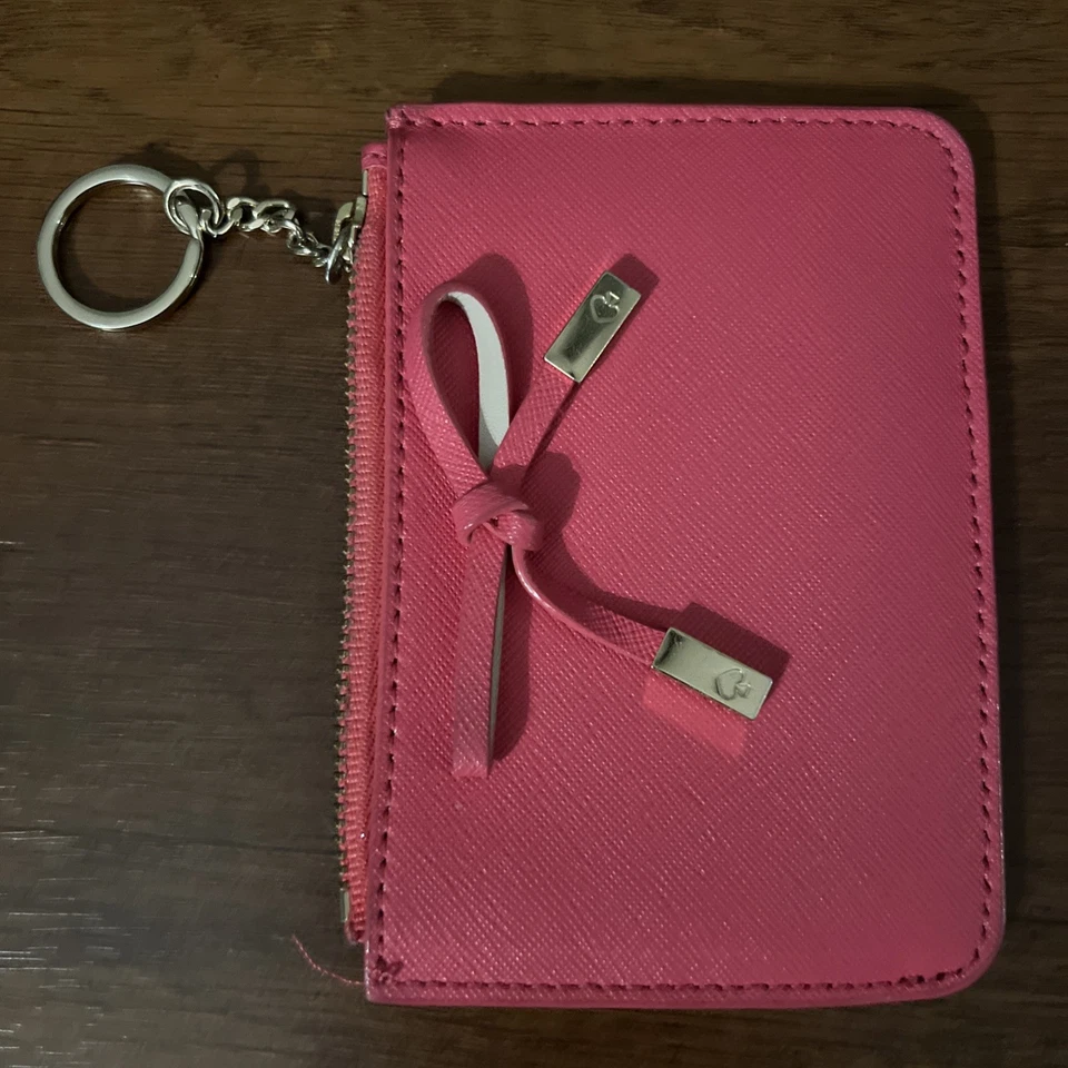 Tarjetero KATE SPADE Mediano L Cremallera Con Llavero Rosa y Dorado Foto 3 de 4