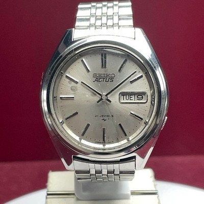 Seiko Actus 7019-7060 Automatic 21 Jewels Silver Dial SS Bracelet Vintage DDP US