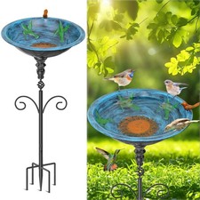 35In Tall Bird Bath for Outside, Vintage Metal Birdbaths  Birdfeeder with 5 ...