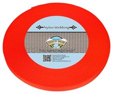 Country Brook Design  3/8 Inch Neon Orange Heavy Duty Nylon Webbing, 10 Yards