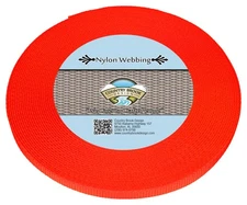 Country Brook Design® 3/8 Inch Neon Orange Heavy Duty Nylon Webbing, 10 Yards