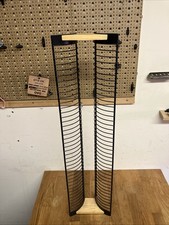 Metal Wood DVD Game Holder Rack Tower Holds 40 DVDs Retro Vtg Gaming