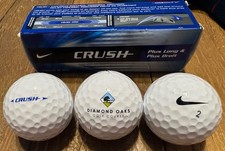 Sleeve of Nike Crush Golf Balls Rare 3 Balls In Pack Diamond Oaks GC Logo Tournm