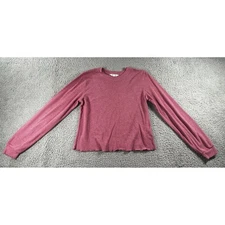 Bb Dakota Shirt Women Medium Cropped Thermal Lagenlook Cottagecore Y2K Chic