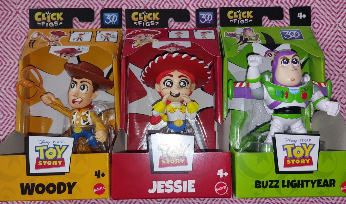 Disney Pixar Toy Story Woody Buzz & Jessie Click Figs Action