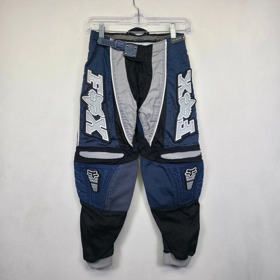 Calça Fox Racing Motocross Juventude 26 10-12Y Azul Bicicleta Suja BMX Offroad Impermeável - Imagem 2 de 4