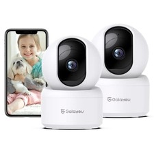 Indoor Security Camera 2K, Pet Camera, 360 Degree 2.4G WiFi Home Security Cam...