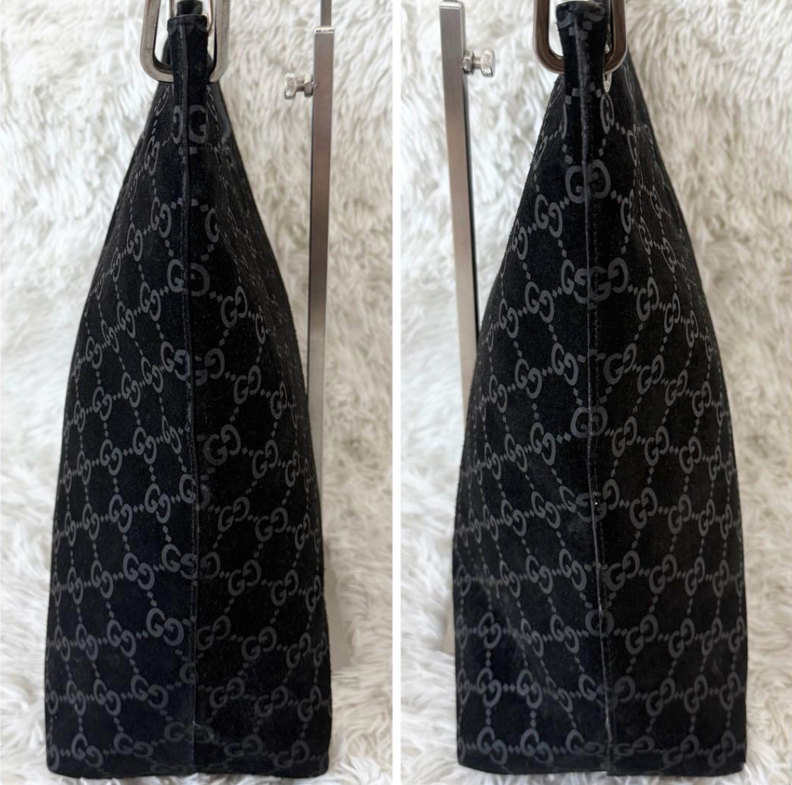 Gucci Bamboo Shoulder Bag Suede Leather Black ＃189 | eBay
